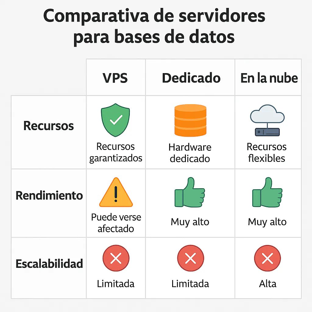 Comparativa de servidores para bases de datos