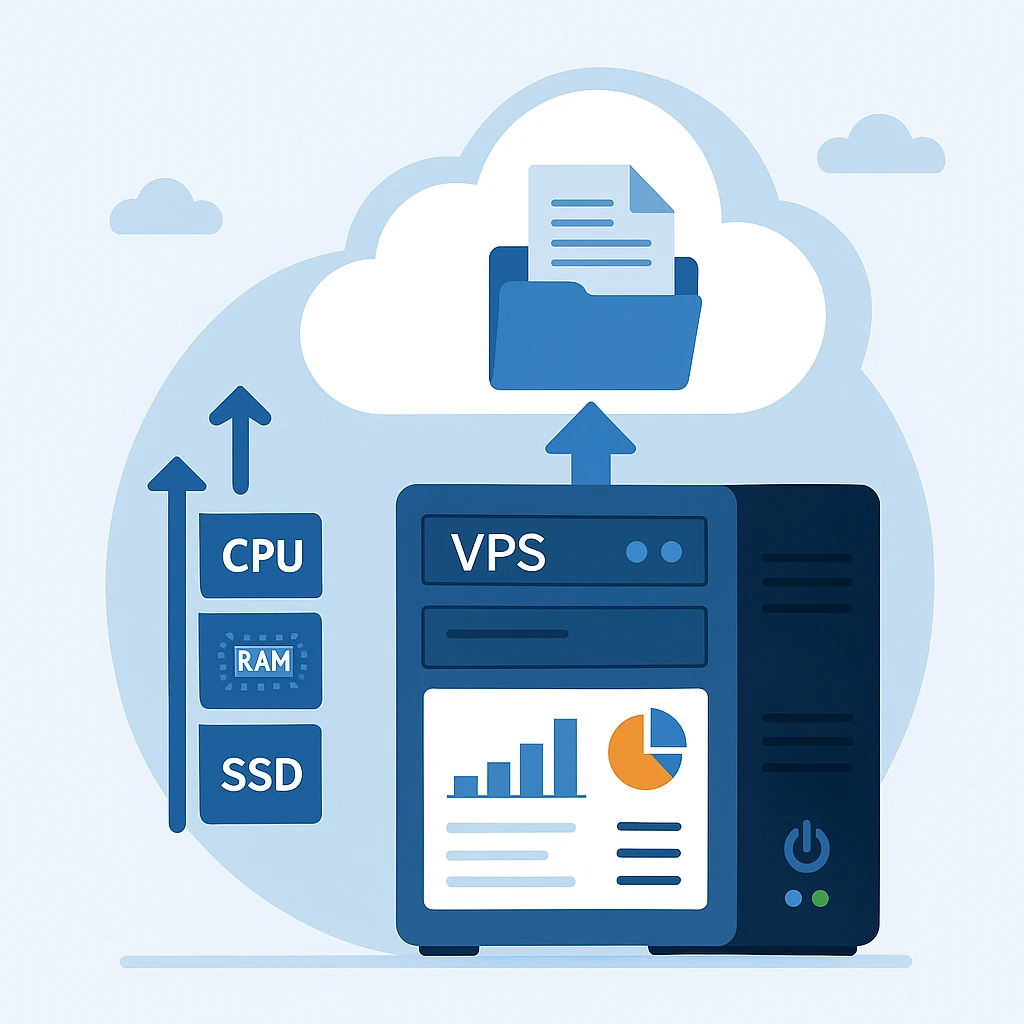VPS escalable para almacenamiento empresarial en la nube.