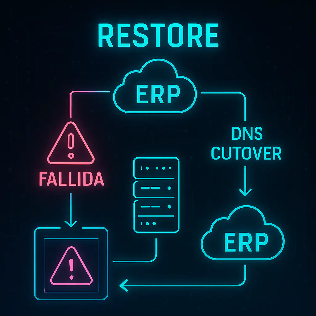 Restauración de ERP en la nube urgente en horas