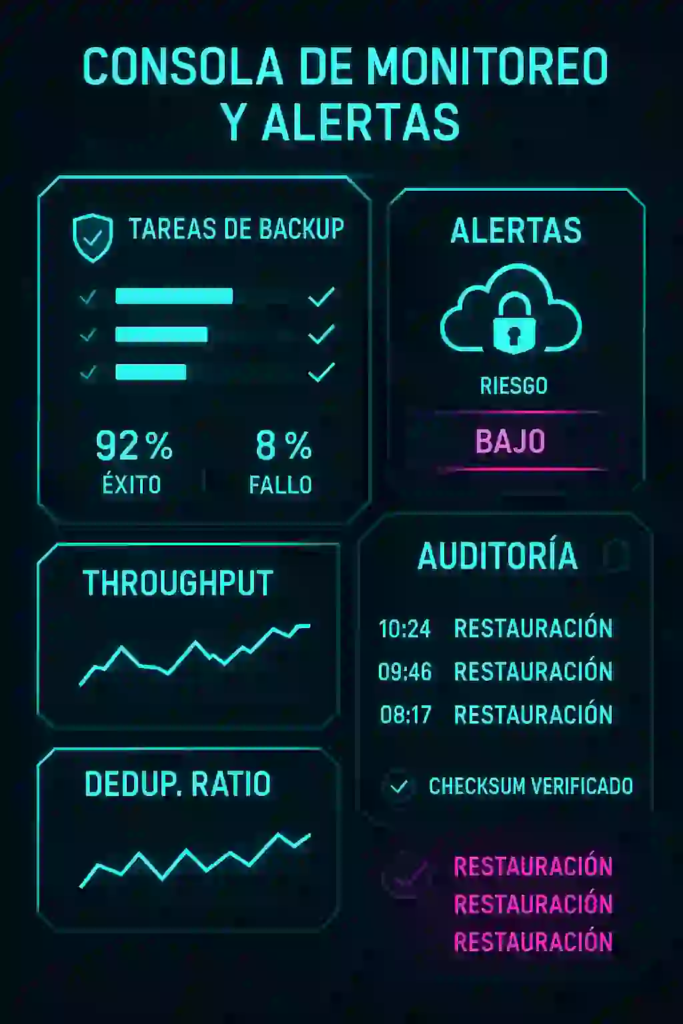 panel de control de copias