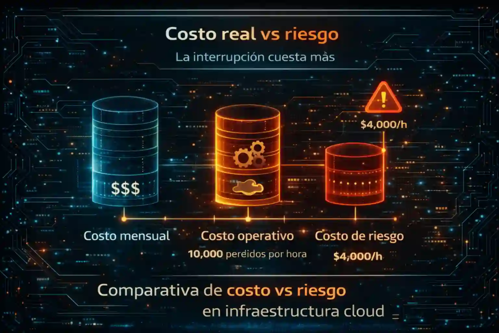 comparativa de costo vs riesgo en infraestructura cloud