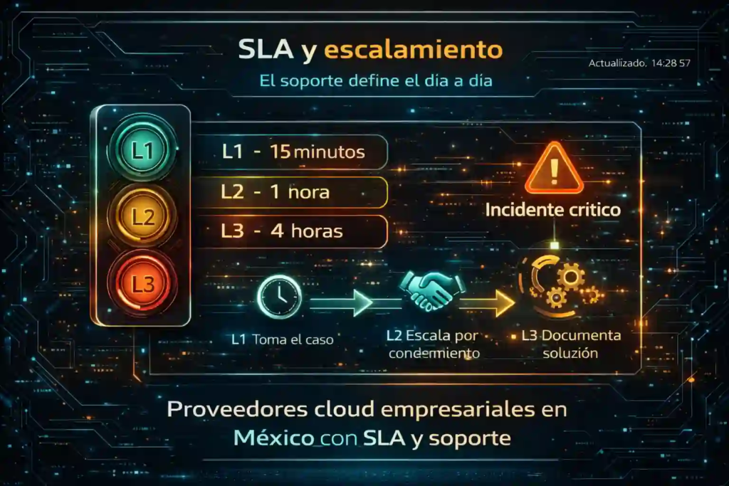 proveedores cloud empresariales en México con SLA y soporte