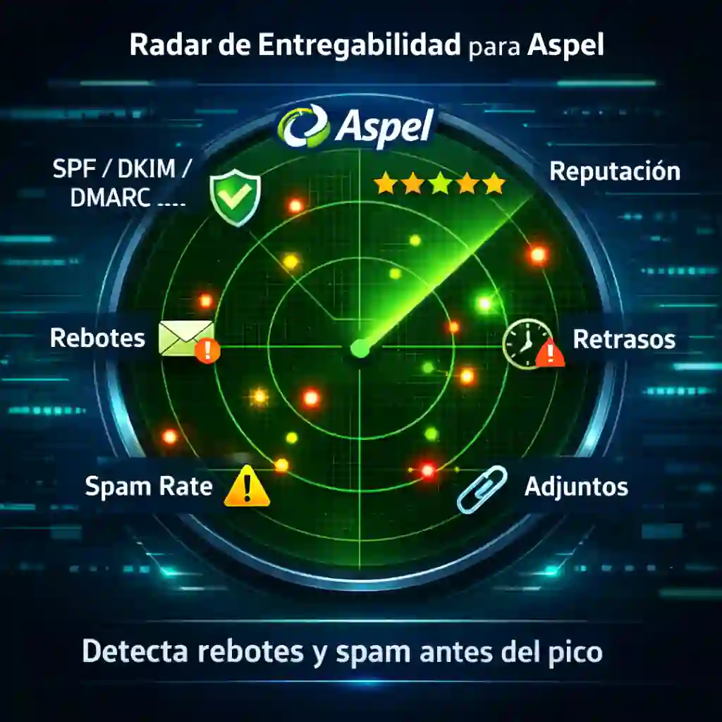 proveedor de correo empresarial para Aspel con radar de entregabilidad