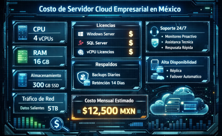 Cuánto cuesta un servidor cloud para sistemas empresariales en México