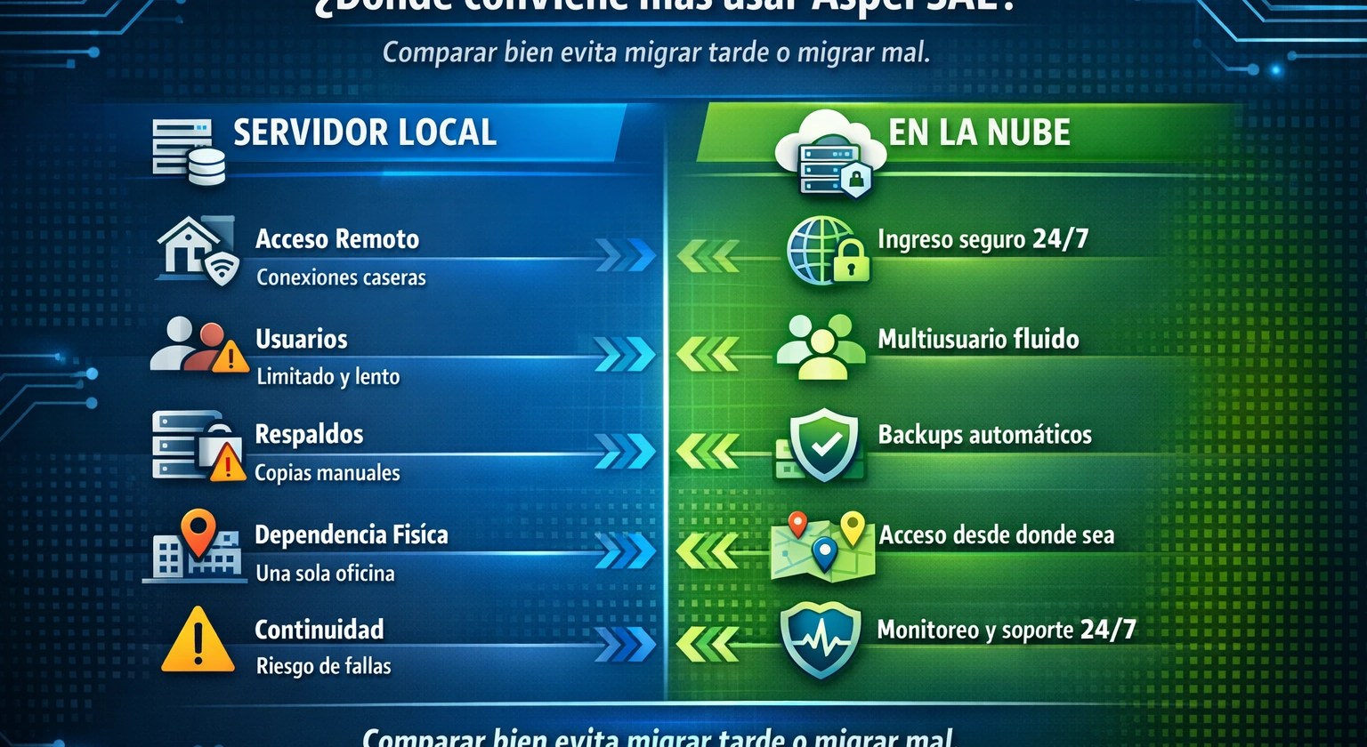 Cuándo conviene mover aspel sae en la nube en lugar de usarlo en servidor local