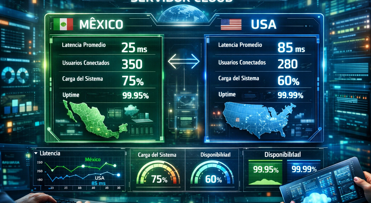 Servidor cloud en México vs USA cuál conviene para sistemas empresariales