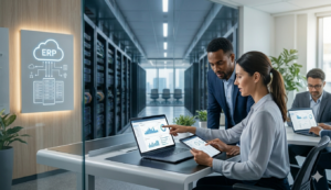 ERP empresarial operando en infraestructura cloud