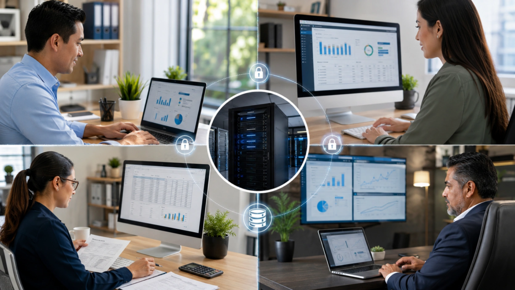 Servidor VPS Windows para sistemas administrativos utilizado por diferentes departamentos